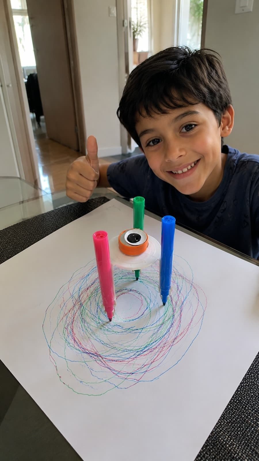 Projeto criativo feito por uma criança com o kit